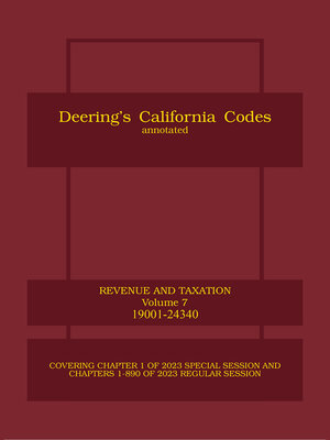 cover image of Deering's California Revenue and Taxation Code, Annotated